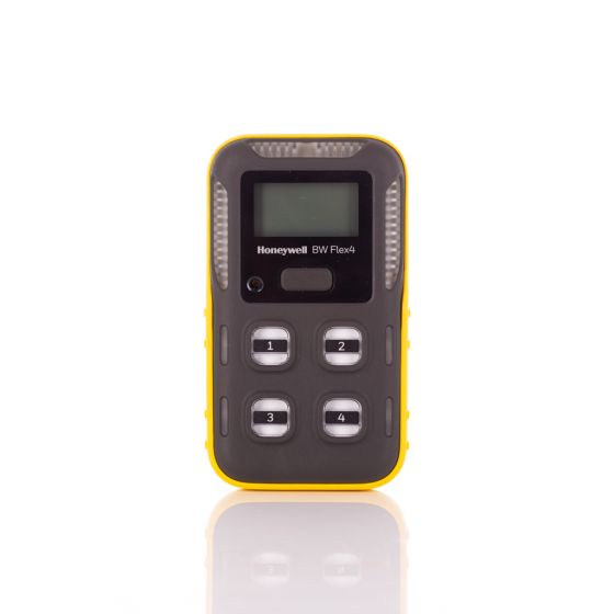 BW Flex gassmåler fra Honeywell BW. 4-gassvarsler gul og sort front.