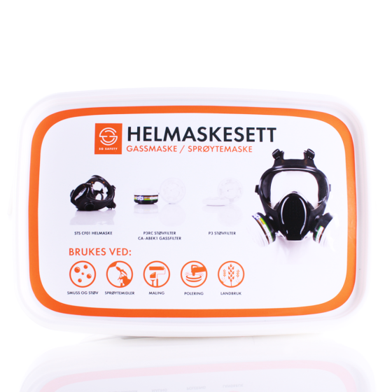 Helmaskesett boks front