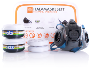 Halvmaske maskesett, gassmaske/ sprøytemaske