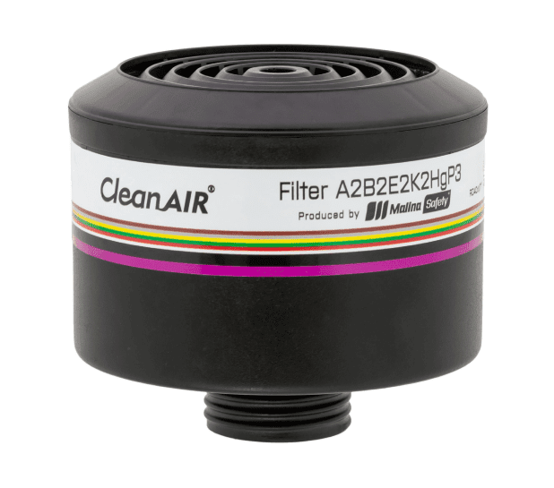 CleanAIR kombinasjonsfilter A2B2E2K2 Hg P3 R + ozon 