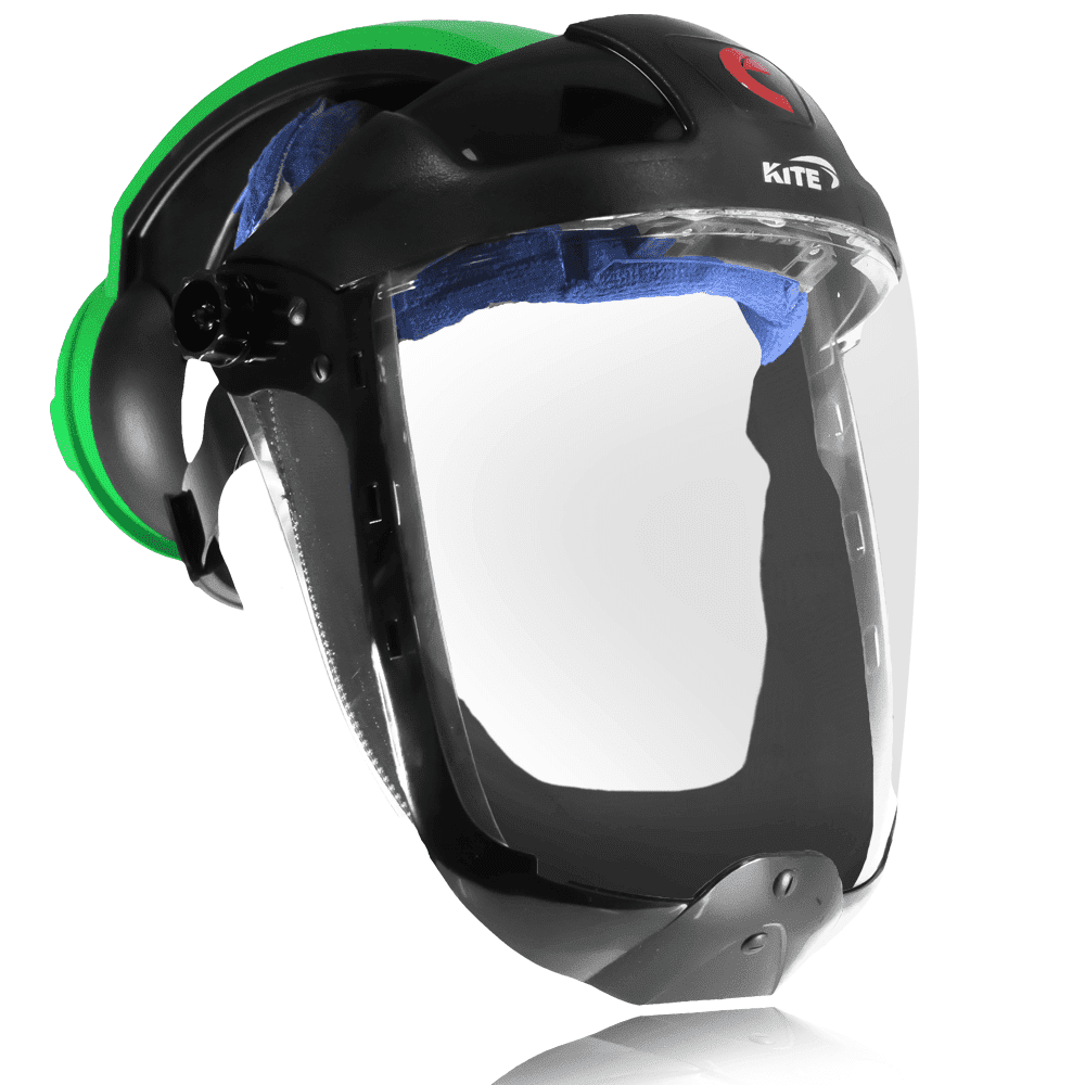 filtermaske med viftemotor kite pro front med visir