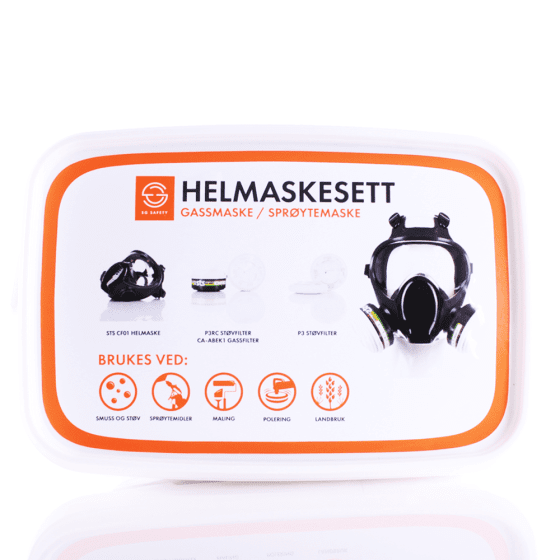 Helmaske maskesett, gassmaske/ sprøytemaske medium